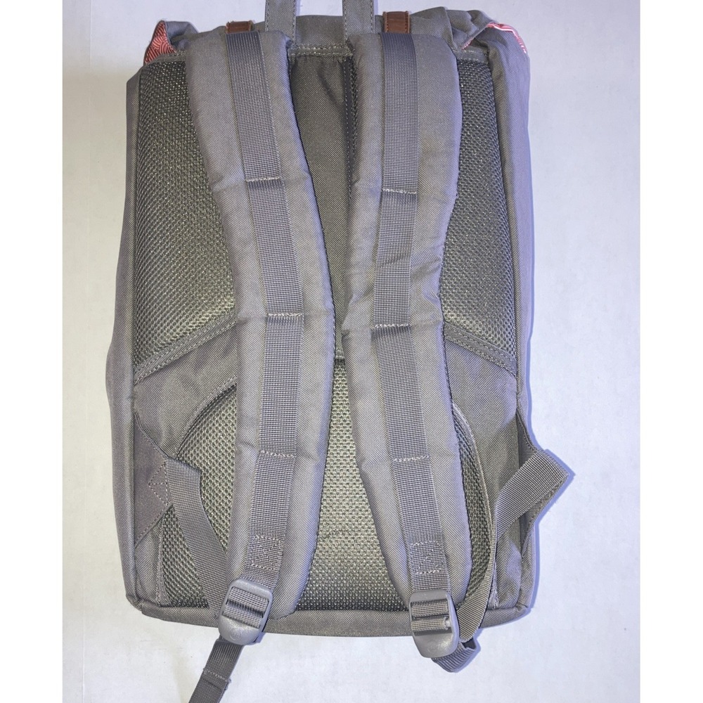 Herschel Little America Mid Laptop Backpack Grey & Red/White Stripe Lining - Picture 11 of 16